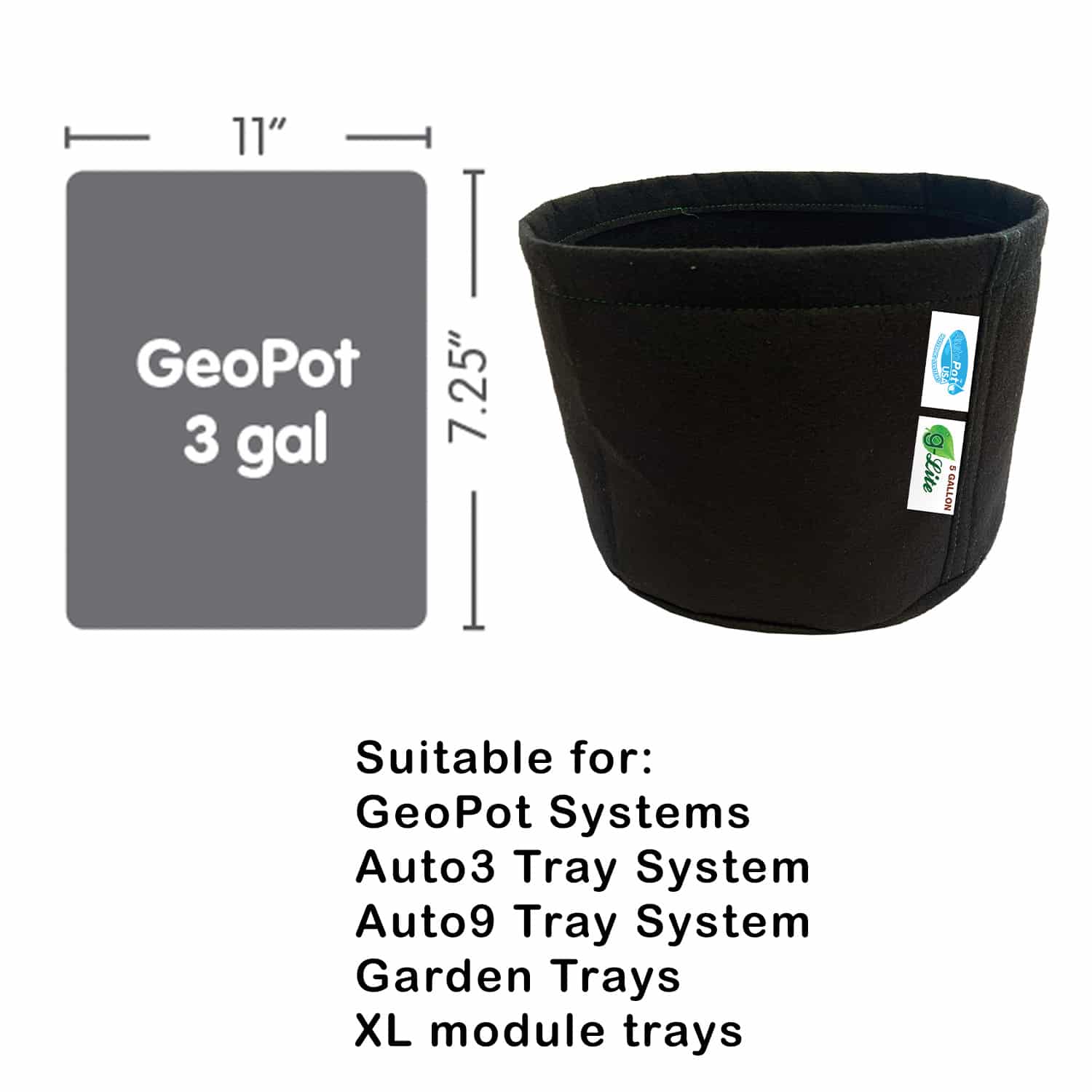 GeoPot Fabric Pot with Handles, 10 Gallon - Tan
