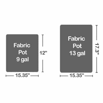 XXL Fabric Pot Sizes